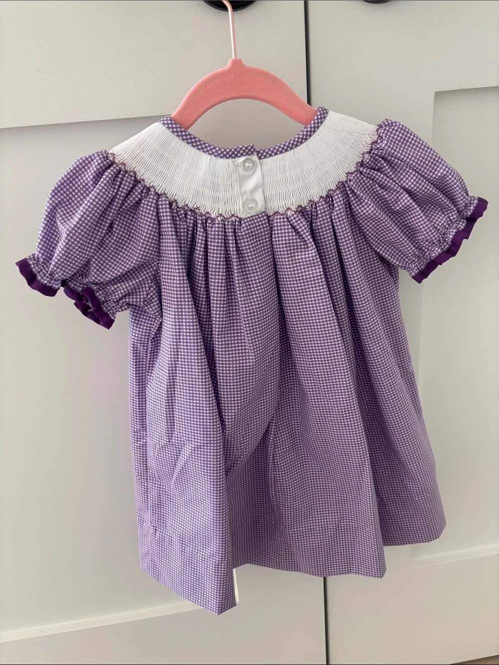TCU Purple Smocked Girls Dress